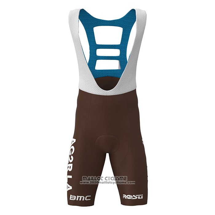 2022 Maillot Cyclisme Ag2r La Mondiale Blanc Marron Manches Courtes et Cuissard